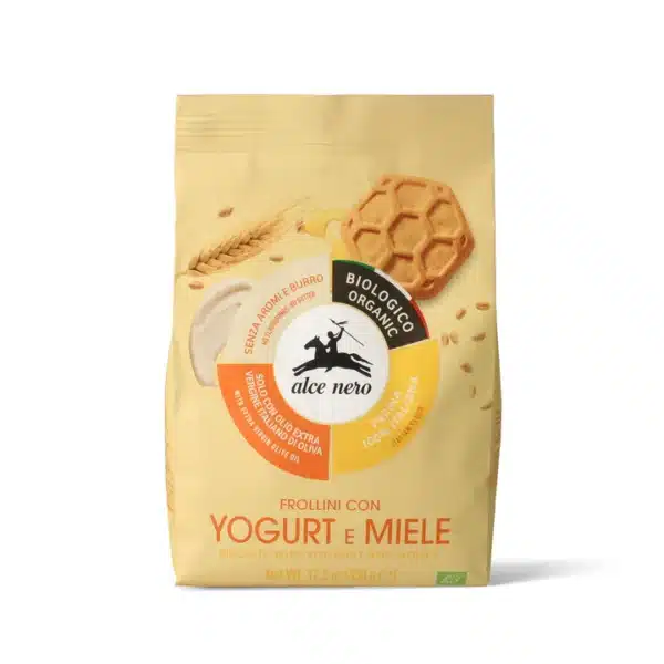 Alce Nero BIO Joghurtos és mézes keksz 350g