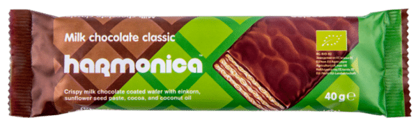 Harmonica BIO Nápolyi tejcsokival bevonva, classic 40g