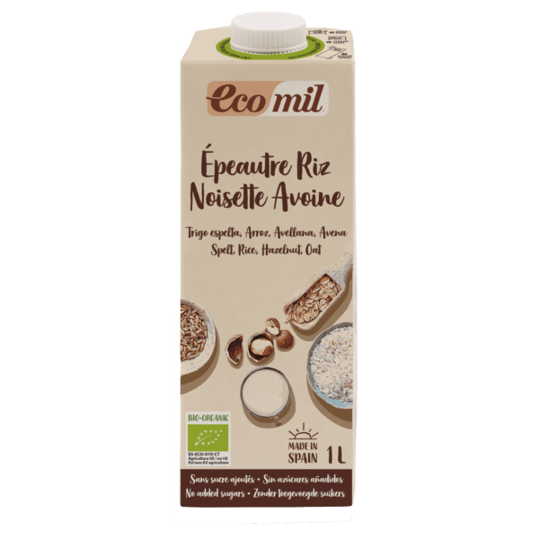 Előrendelés: Ecomil BIO Tönkölybúza, rizs, zab, mogyoró ital Bio 1 L