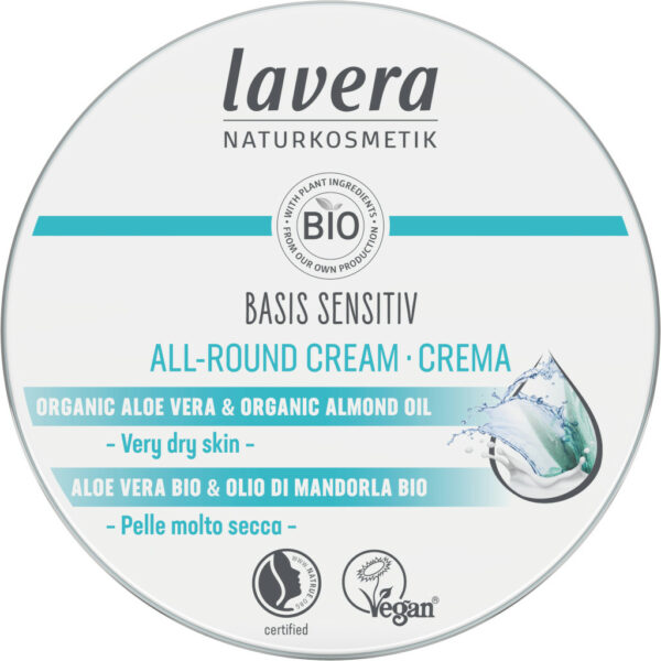 lavera BASIS S mindentudó krém tégelyes VEGÁN 150ml