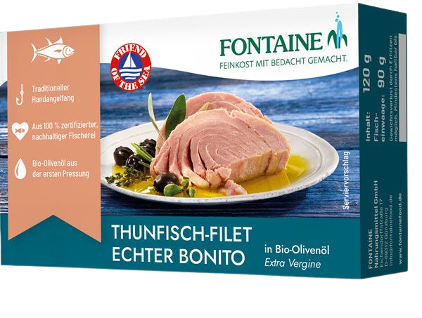 Fontaine Csíkoshasú tonhal bio olívaolajban 120g