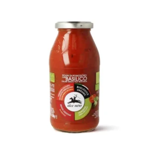 Alce Nero BIO Bazsalikomos p.püré paradicsomdarabkákkal 500g