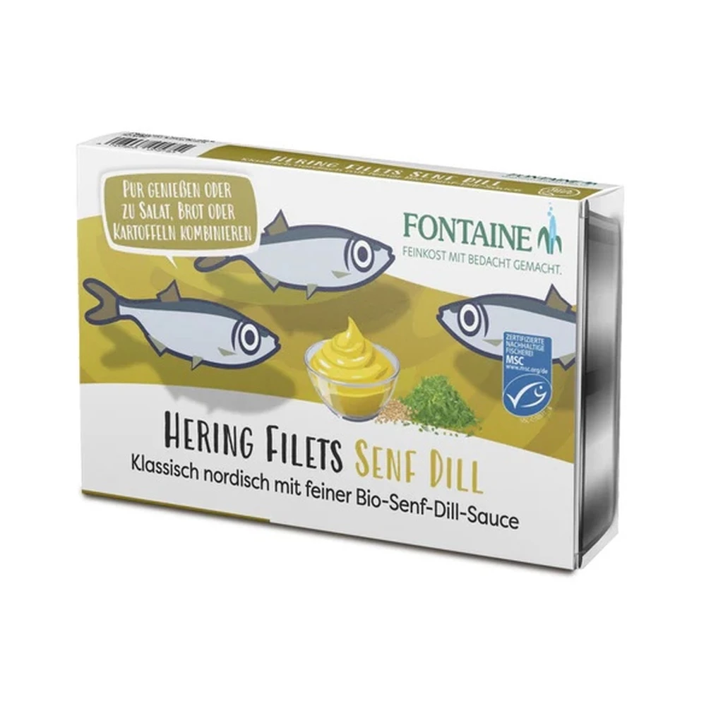 Fontaine Hering bio mustáros kapormártásban 200g