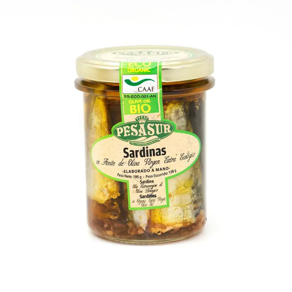 Pesasur Szardínia filé BIO extra szűz olívaolajban 120g