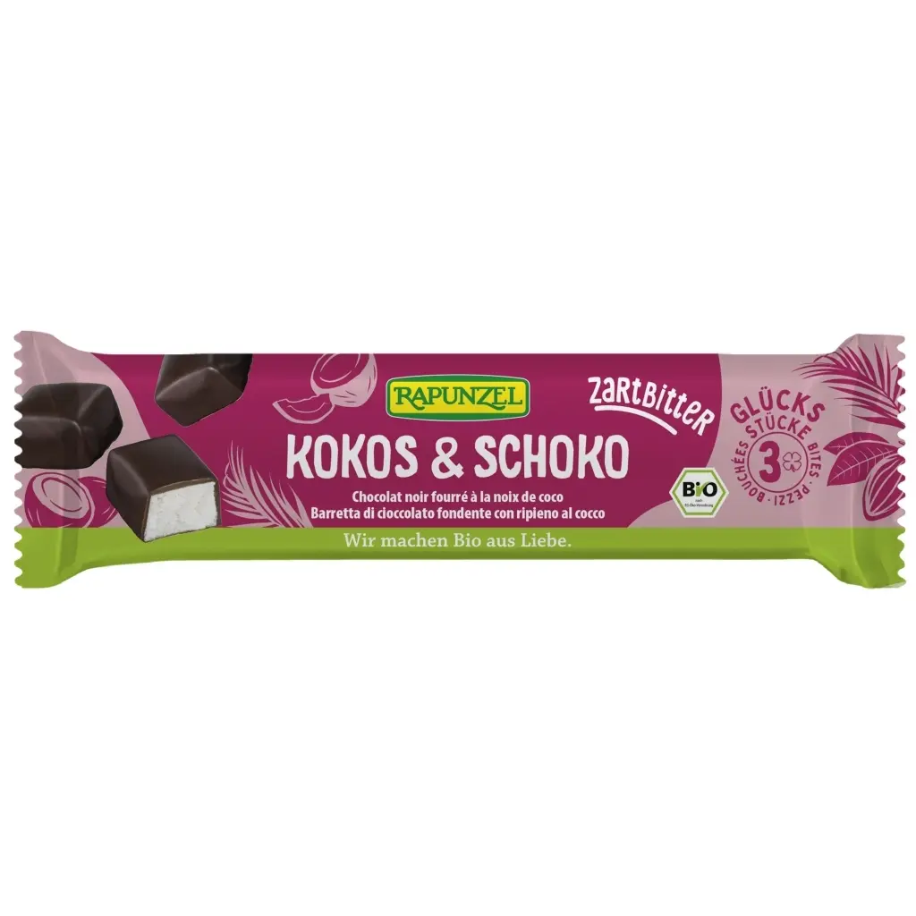 Rapunzel Kókuszkockák étcsoki bevonattal VEGÁN BIO 50g