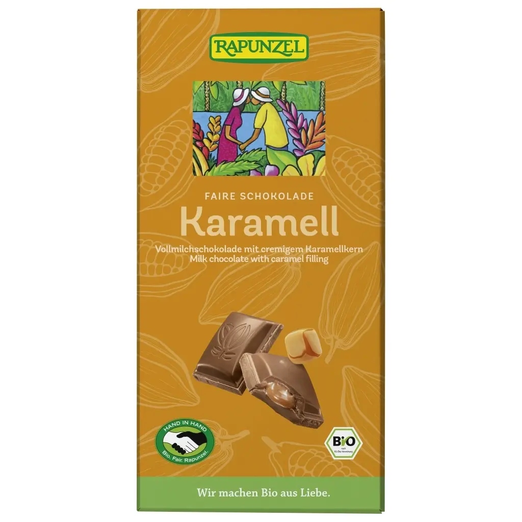 Rapunzel Tejcsokoládé krémes karamell töltelékkel BIO 100g
