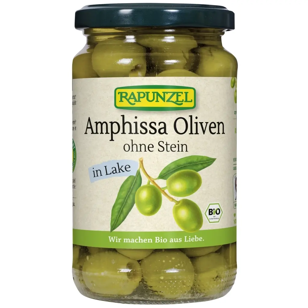 Rapunzel Zöld olíva magozott, lében, Amphissa BIO 315g